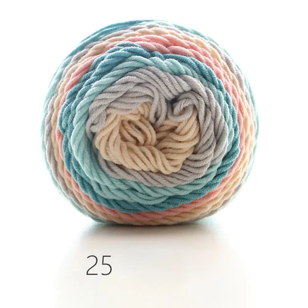100grams Rainbow Color Hand-woven Cotton Yarn Soft Crochet Thick Yarn For Hand Knitting Warm Sweater Sofa Cushion Scarf DIY