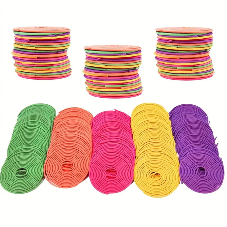 50pcs Mixed Fragrance Incense Sticks, Spiral Shape, Lemon, Rose, Jasmine, Lavender, Orange, 3-4 Hours Burn Time, Mild Fragrance,