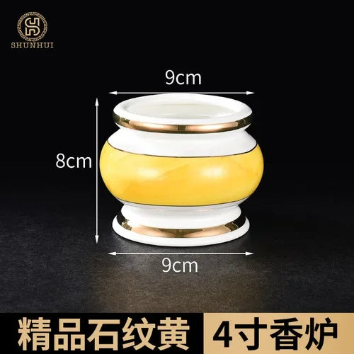 Incense burner for Buddha, household, indoor, ceramic, large incense burner, Buddhist utensils, holy water cup, incense burning