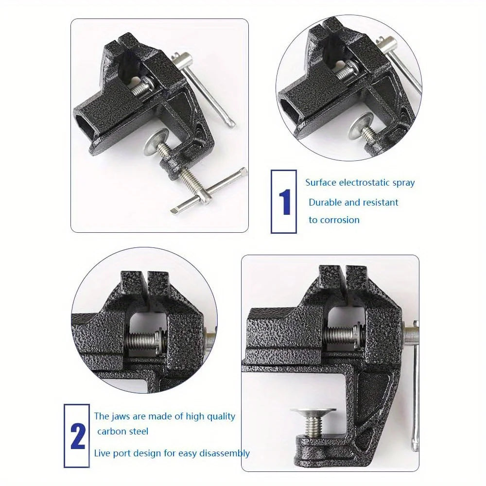 1-piece bench vise, small bench vise, workbench precision flat-nose pliers, industrial-grade heavy-duty bench vise