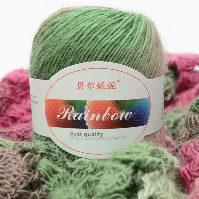 Dyed Rainbow Wool Yarn Gradient Medium Thick Needle Yarn DIY Hand Knitting Woven Hat Scarf Shawl Sweater 50g/pcs