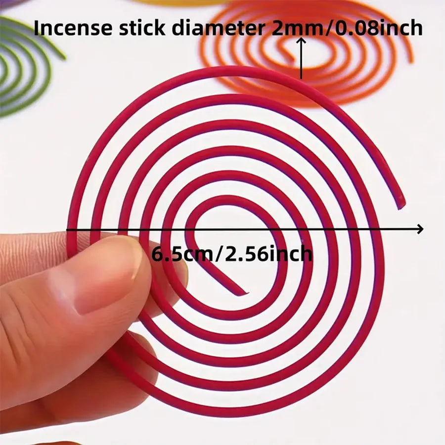 50pcs Mixed Fragrance Incense Sticks, Spiral Shape, Lemon, Rose, Jasmine, Lavender, Orange, 3-4 Hours Burn Time, Mild Fragrance,