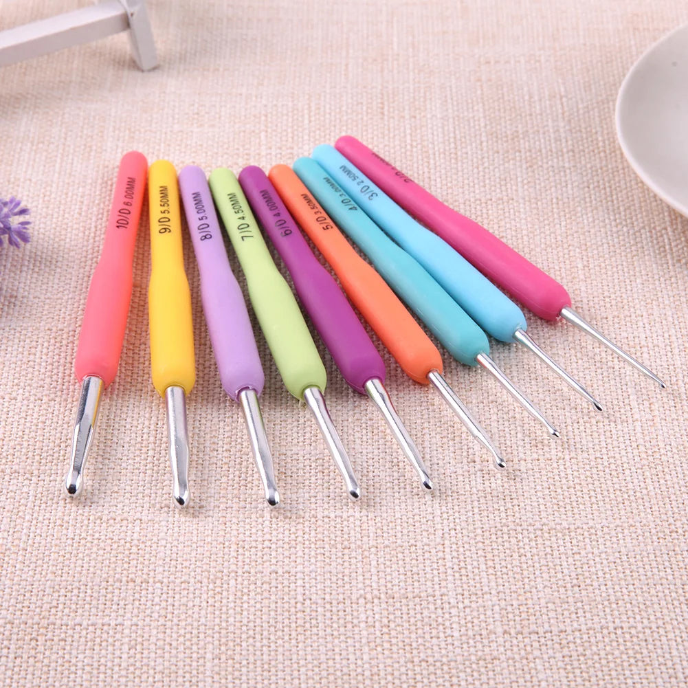 9/14/16PCS Crochet Hooks Kits with Storage Bag Soft Handle Crochet Needles Yarn Weave Knitting Needles Set DIY Weaving Tool