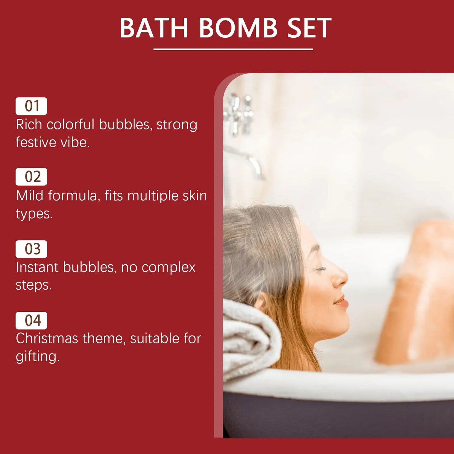 6/12/18pcs Bath Bombs for Kids With Surprise Bubble Bath Ball Anti Fatigue Relaxing Body Care Spa New Year Christmas Gift Set