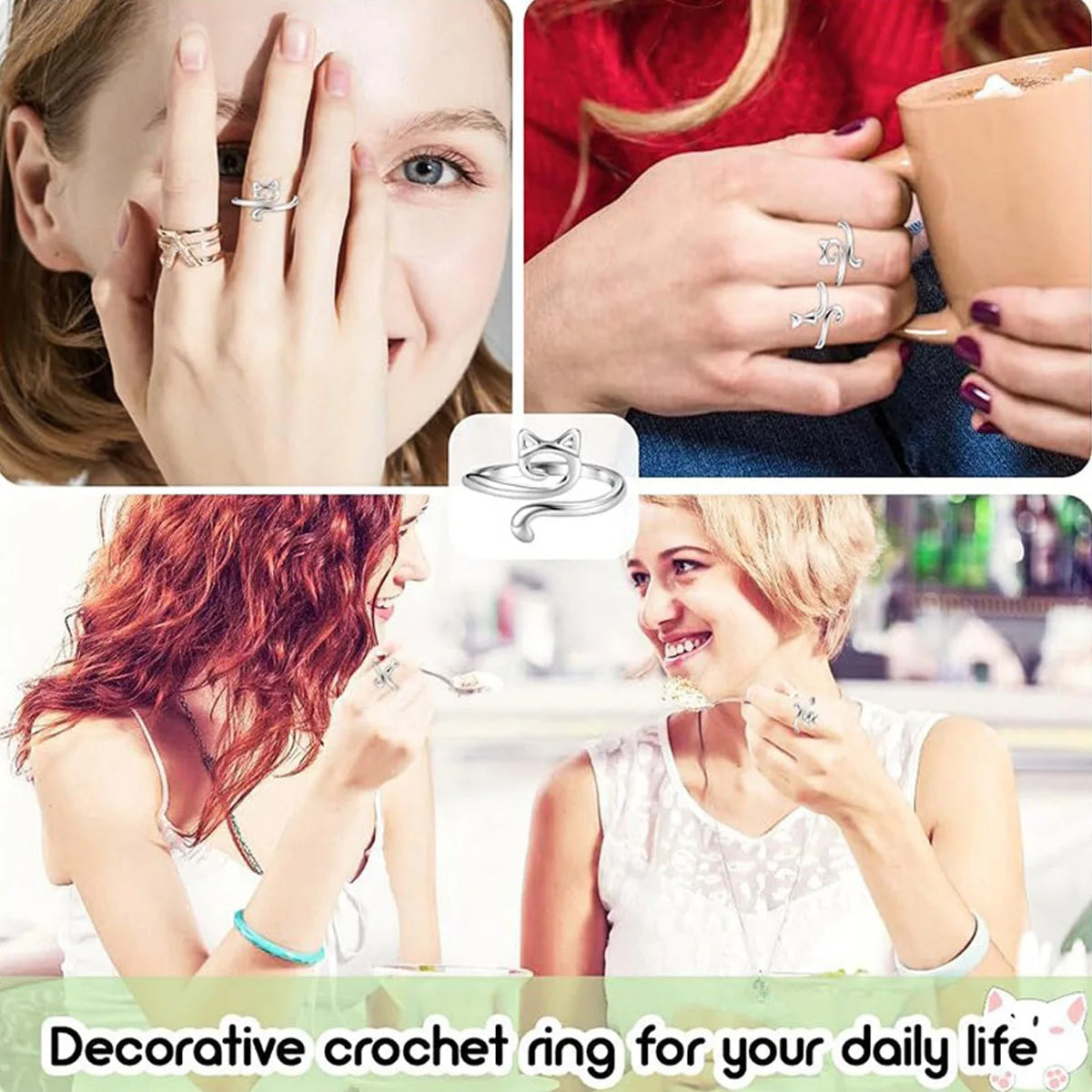 3Pcs/Set Crochet Hook with Thread Ring, Handmade Yarn Winding Tool, Personalized Ring, Comes with Storage Box