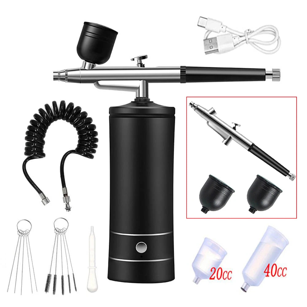 Airbrush Nail Art Painting Kit with Compressor Mini Airbrush for Nail Art Cake Painting Portable Hand Sprayer Gun Airbrush Nail