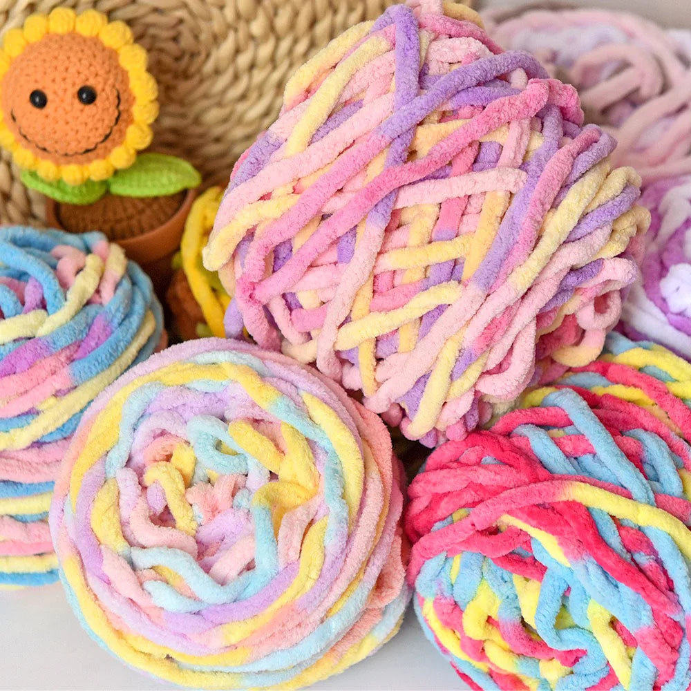Colorful Knitting Yarn for Handmade Crochet Sweater Baby Hats Blanket Thread Soft Thick Ice Line Yarns DIY Woven Sewing Supplies