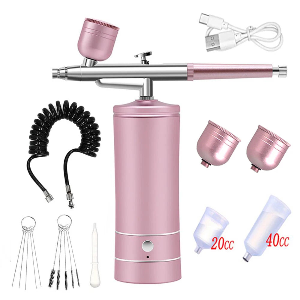 Airbrush Nail Art Painting Kit with Compressor Mini Airbrush for Nail Art Cake Painting Portable Hand Sprayer Gun Airbrush Nail