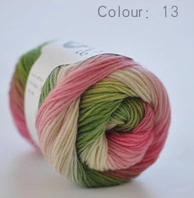 50g Rainbow 100% Pure Wool Yarn,Long Dyed Gradient Knitting Yarn,DIY Shawl Sweater Scarf Clothing Crochet Thread Hand Woven Gift