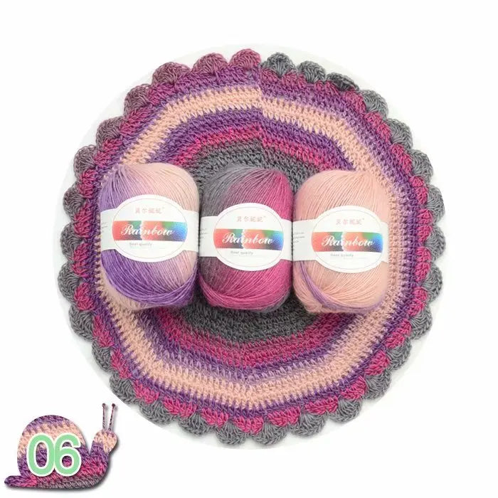 Dyed Rainbow Wool Yarn Gradient Medium Thick Needle Yarn DIY Hand Knitting Woven Hat Scarf Shawl Sweater 50g/pcs