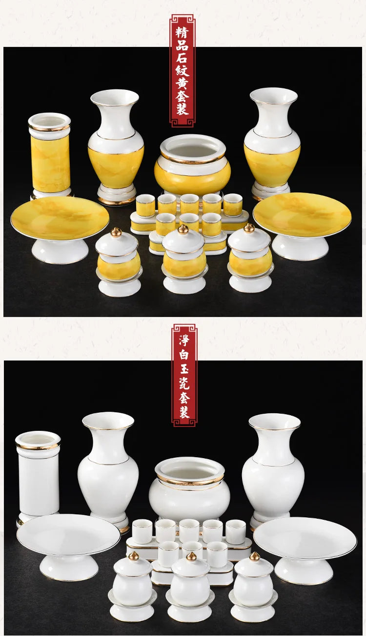 Incense burner for Buddha, household, indoor, ceramic, large incense burner, Buddhist utensils, holy water cup, incense burning