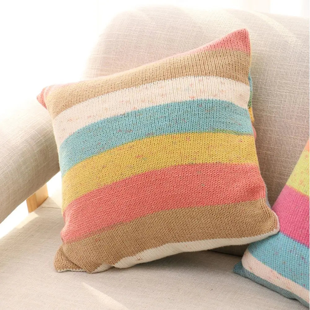 100grams Rainbow Color Hand-woven Cotton Yarn Soft Crochet Thick Yarn For Hand Knitting Warm Sweater Sofa Cushion Scarf DIY