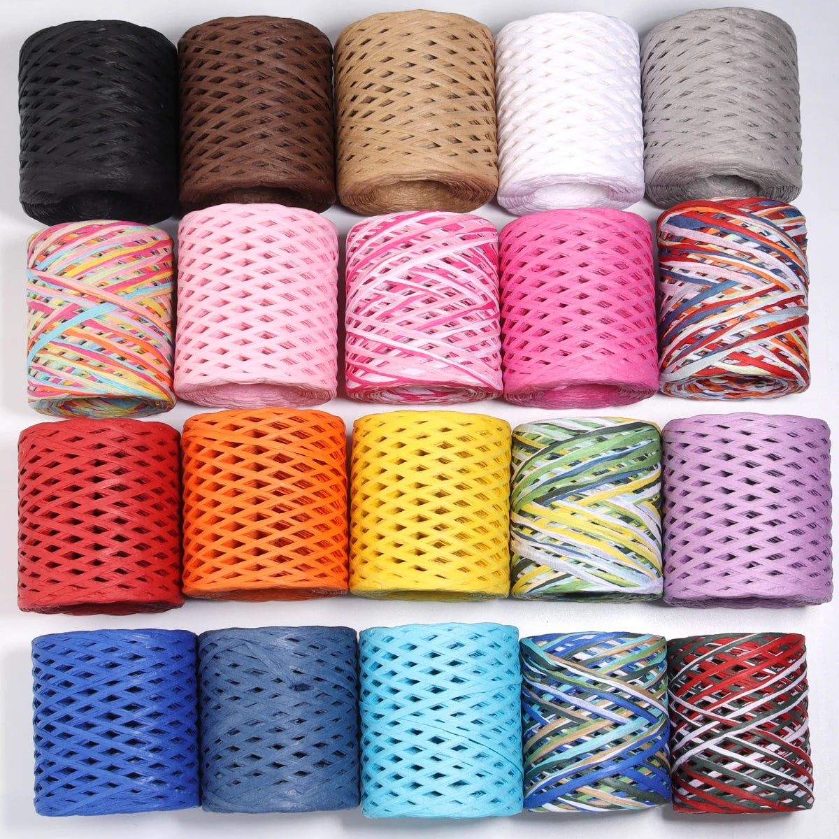 200m Natural Raffia Straw Yarn Thread Raffia Paper Ribbon Yarn Knitted Crocheting Rope For DIY Crafts Wrapping Decoration