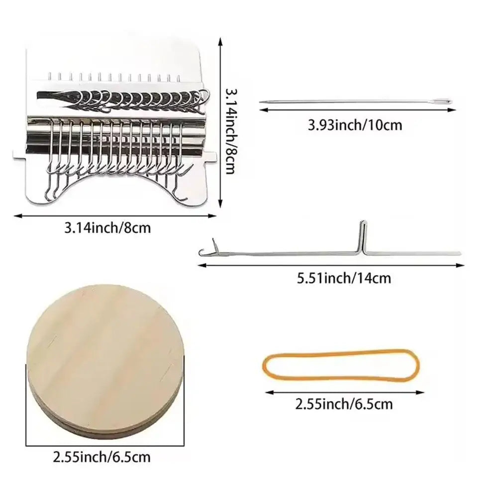 Crochet Mini Knitting Machine Small Loom Machine Tools DIY Textile Tool Darning Machine For Stitching Mending Clothes and Jeans