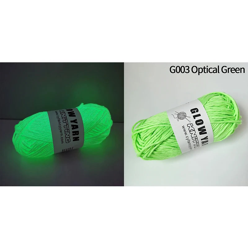 2023 Novel Functional Yarn Glow In The Dark Polyester Luminous Chunky Yarn 2mm for Hand Knitting Carpet Sweater Hat Wool Yarn