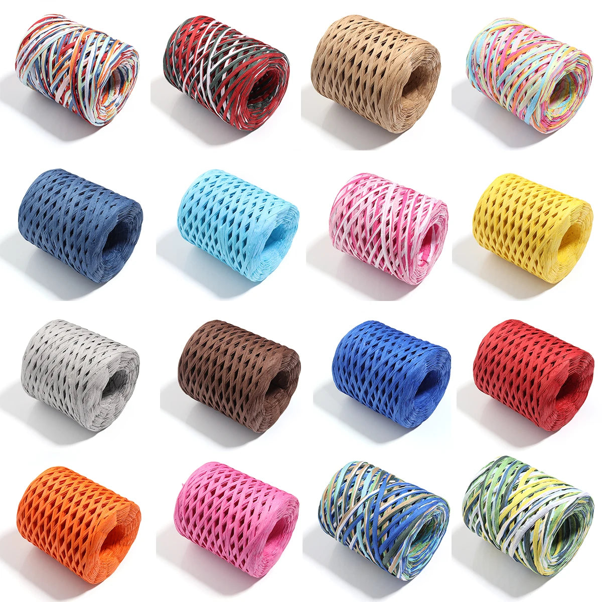 200m Natural Raffia Straw Yarn Thread Raffia Paper Ribbon Yarn Knitted Crocheting Rope For DIY Crafts Wrapping Decoration