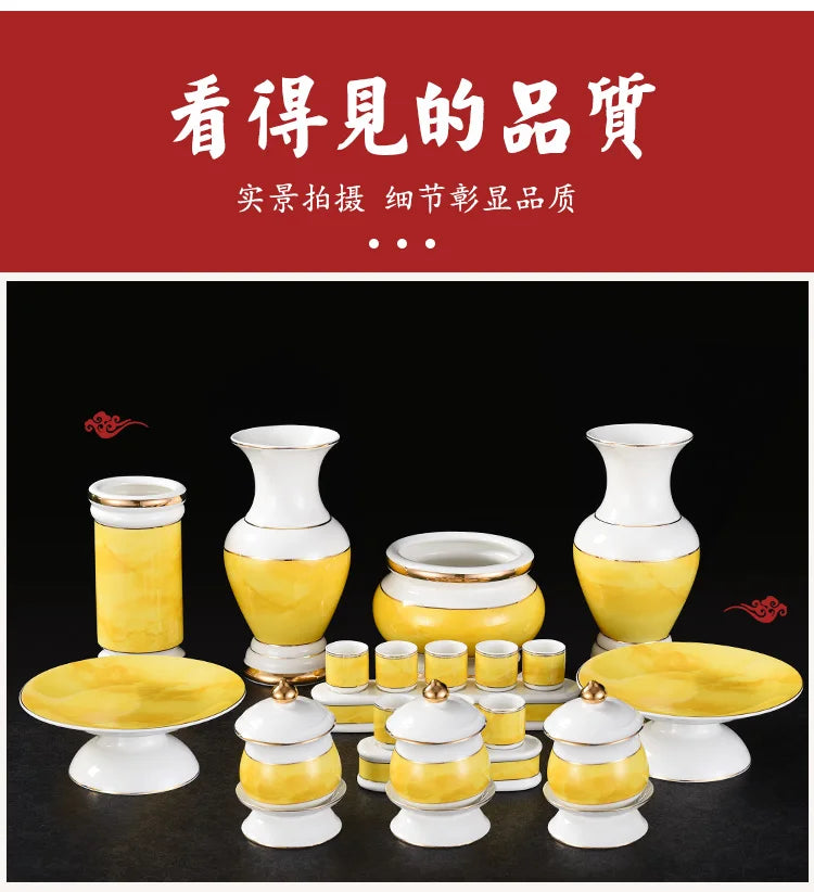 Incense burner for Buddha, household, indoor, ceramic, large incense burner, Buddhist utensils, holy water cup, incense burning