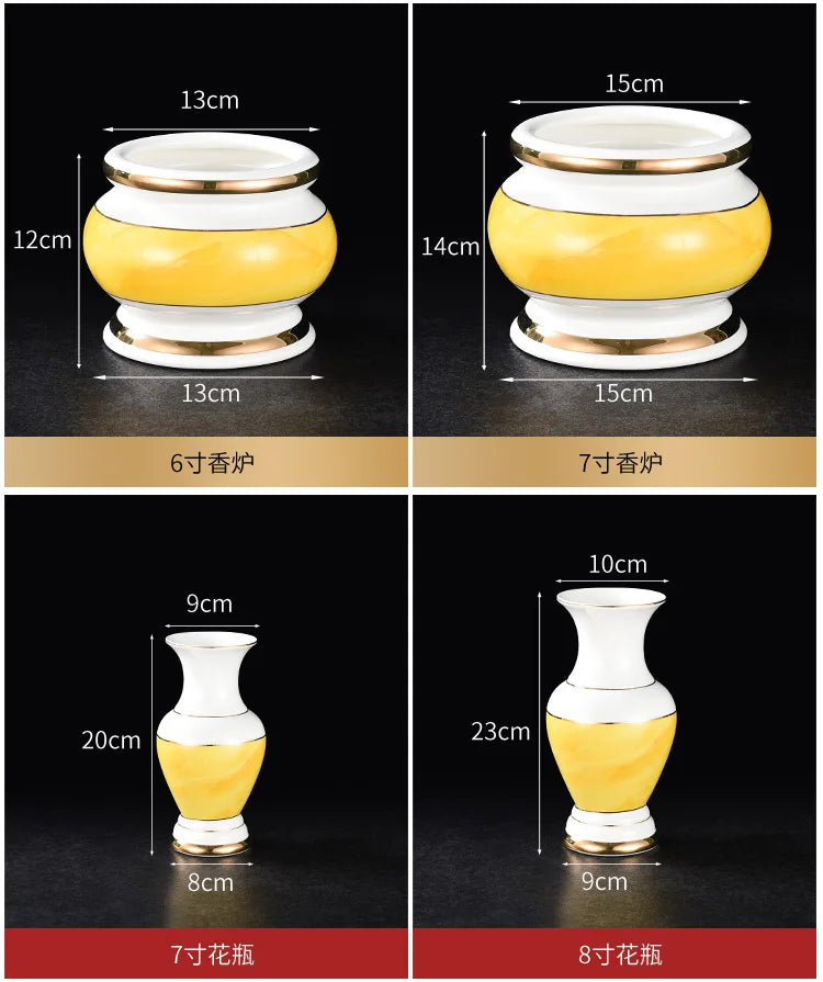 Incense burner for Buddha, household, indoor, ceramic, large incense burner, Buddhist utensils, holy water cup, incense burning