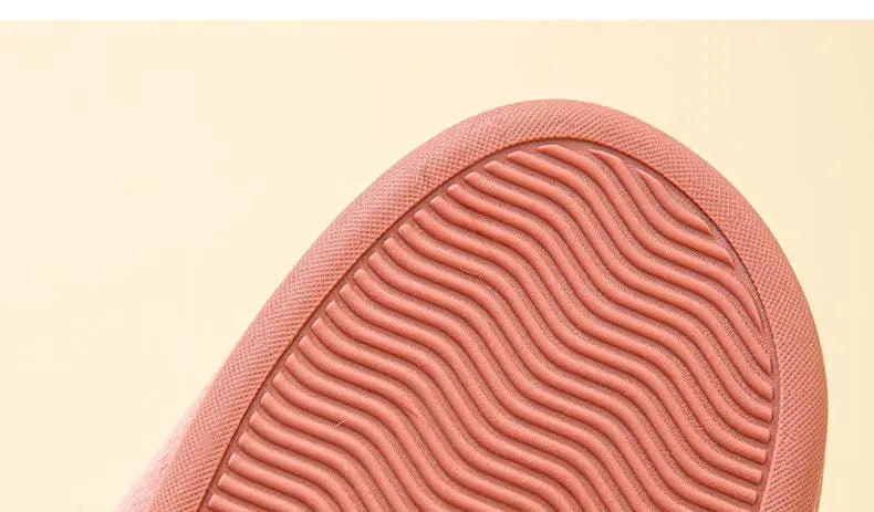 Comwarm Women's Warm Fuzzy Slippers Long Ears Couple Winter Thickened Plush Slippers Indoor Comfort Fluffy Slippers Cotton Shoes