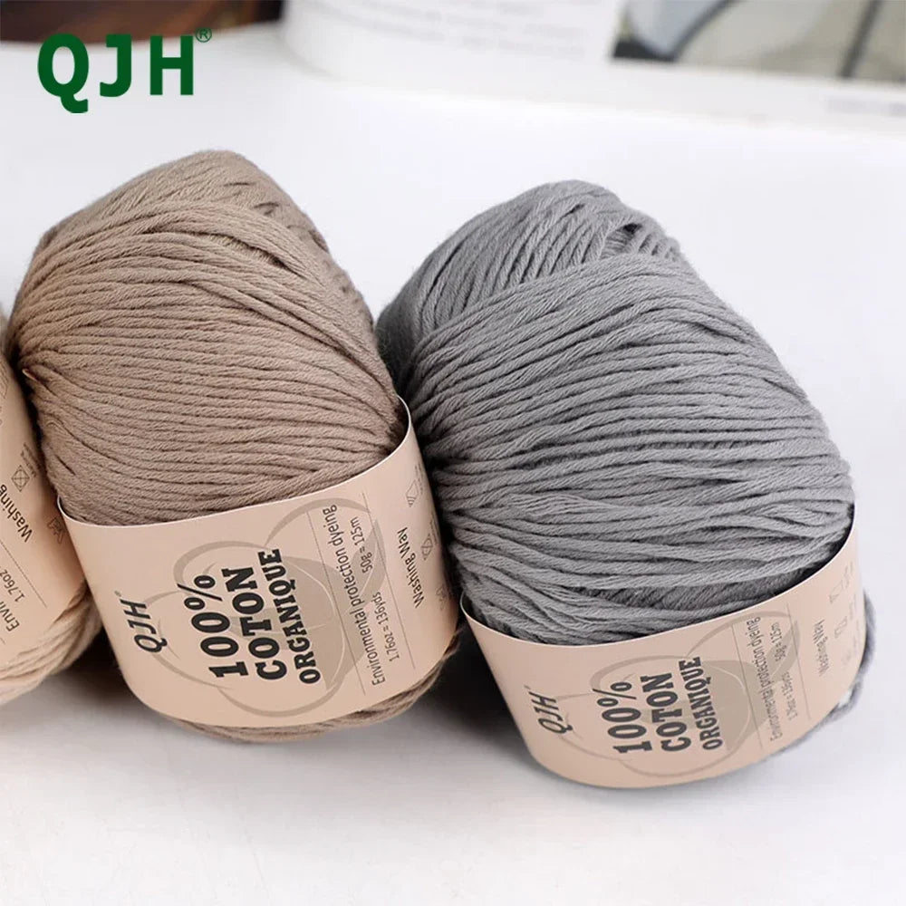 50g 100% Organic Cotton Yarn for Knitting Crocheting Crafts Hand Woven Sweater Yarn Cotton Yarn Threads Hand Knitted DIY Scarves