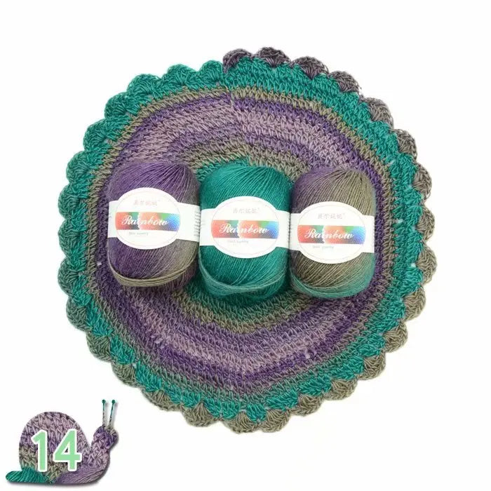 Dyed Rainbow Wool Yarn Gradient Medium Thick Needle Yarn DIY Hand Knitting Woven Hat Scarf Shawl Sweater 50g/pcs
