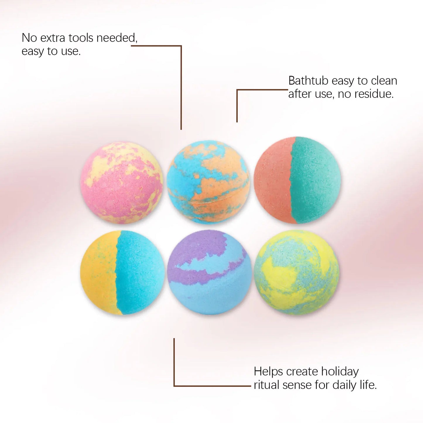 6/12/18pcs Bath Bombs for Kids With Surprise Bubble Bath Ball Anti Fatigue Relaxing Body Care Spa New Year Christmas Gift Set