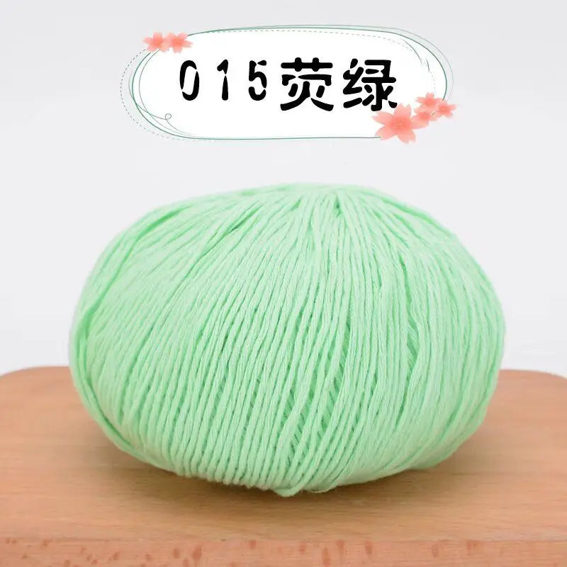 50g 100% Organic Cotton Yarn for Knitting Crocheting Crafts Hand Woven Sweater Yarn Cotton Yarn Threads Hand Knitted DIY Scarves