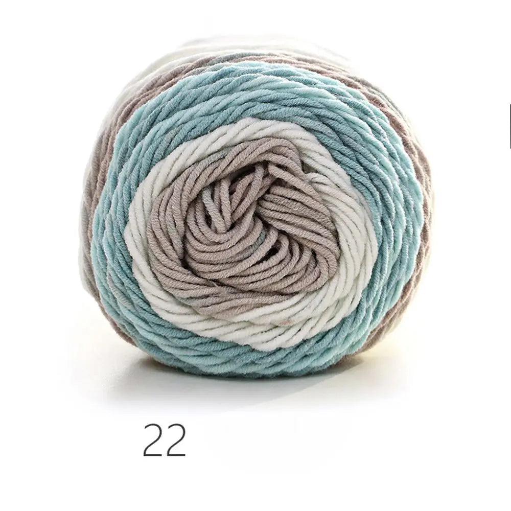 100grams Rainbow Color Hand-woven Cotton Yarn Soft Crochet Thick Yarn For Hand Knitting Warm Sweater Sofa Cushion Scarf DIY