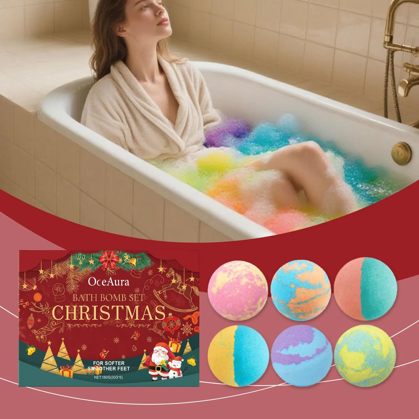 6/12/18pcs Bath Bombs for Kids With Surprise Bubble Bath Ball Anti Fatigue Relaxing Body Care Spa New Year Christmas Gift Set